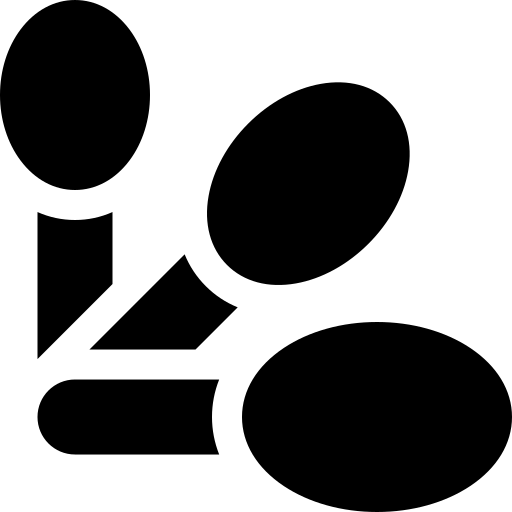 Solid black measuring spoons icon representing the accurate quantity of tea leaves required per cup.