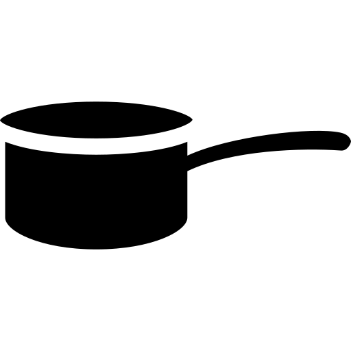 Solid black saucepan icon representing the traditional boiling method for milk chai blends.