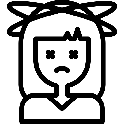 Line art icon of a person with a squiggly mouth expression surrounded by floating bubbles, illustrating weak or watery tea.